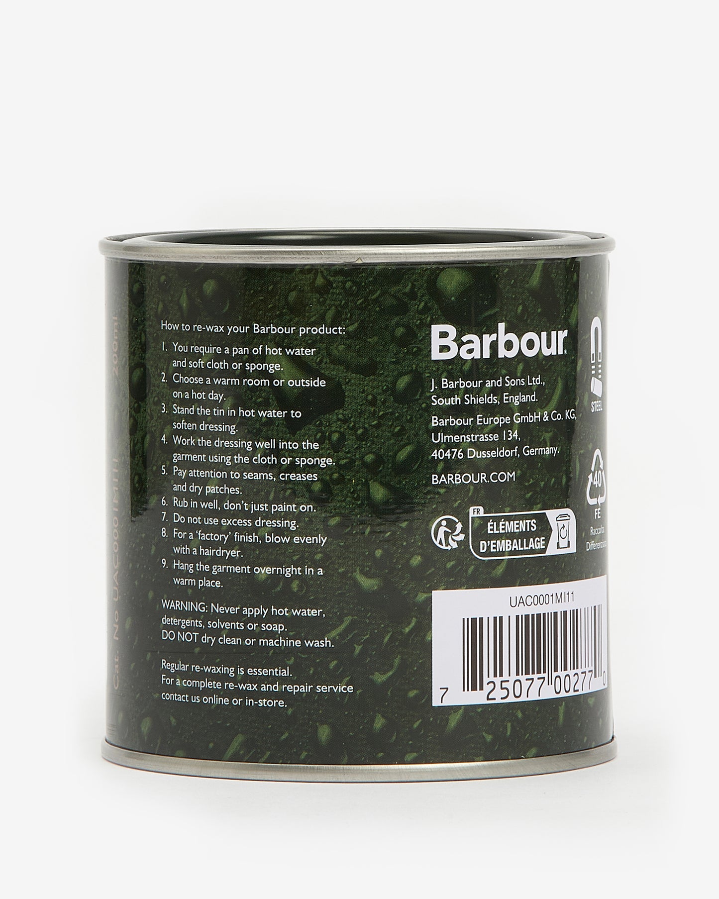Barbour Wax Thornproof Dressing | CHO | Designer Unisex Jacket Care & Accessories