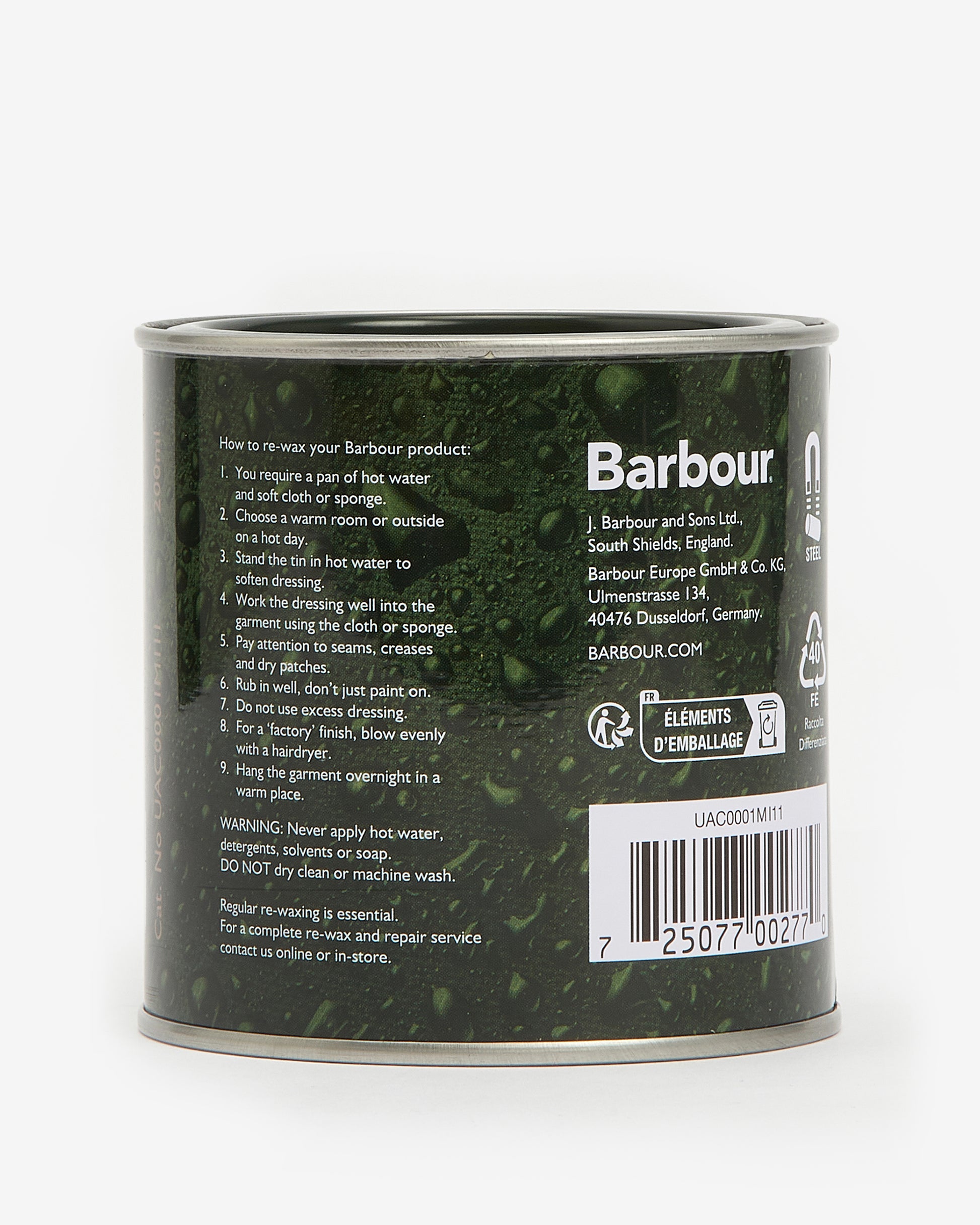 Barbour Wax Thornproof Dressing | CHO | Designer Unisex Jacket Care & Accessories
