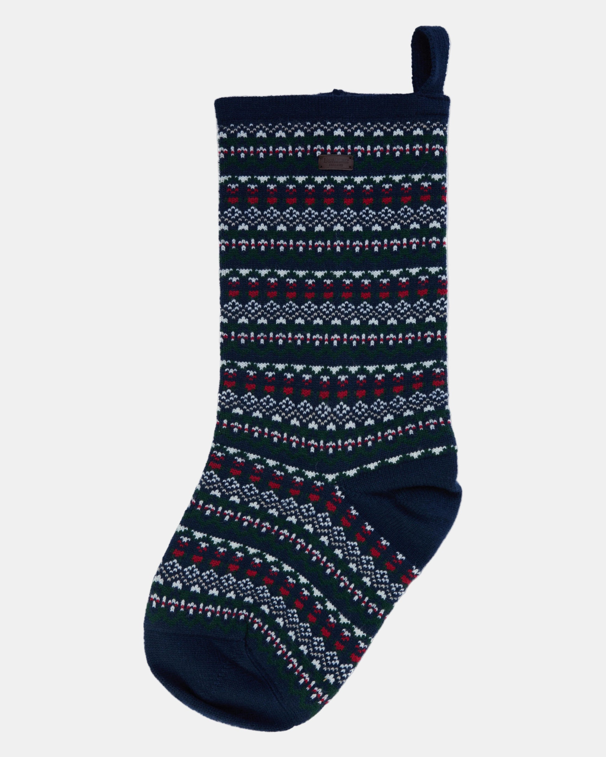 Barbour Marlow Christmas Stocking - Navy Festive | CHO | Designer Unisex Holiday Stockings