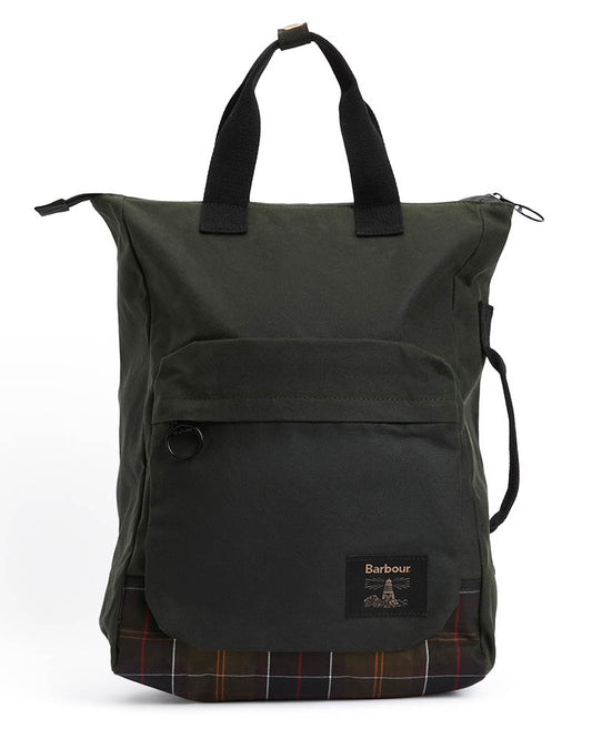 Barbour Field Unisex Wax Backpack - Sage/Classic