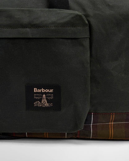 Barbour Field Unisex Wax Holdall - Sage/Classic | CHO | Designer Unisex Duffel Bags