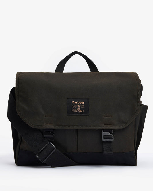 Barbour Field Wax Messenger Bag - Olive