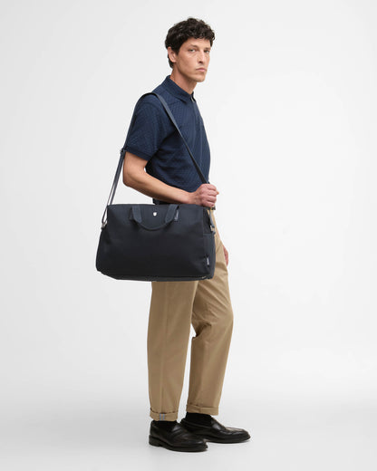 Barbour Cascade Mens Flight Bag - Navy | CHO | Designer Mens Bags