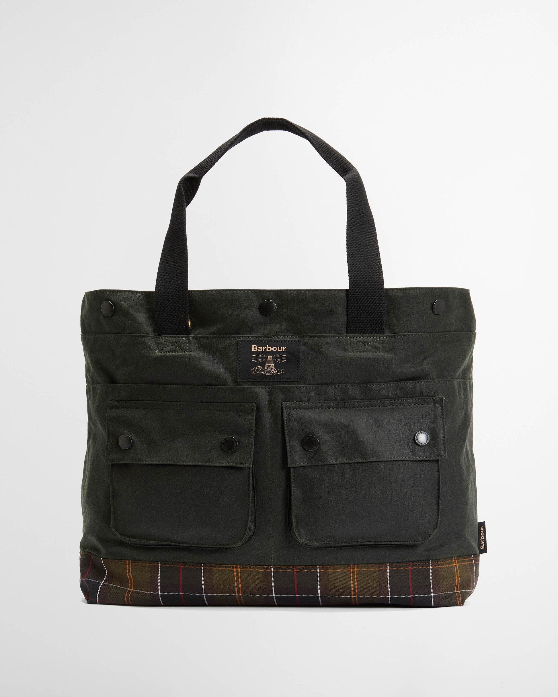 Barbour Field Wax Tote Bag - Sage/Classic | CHO | Designer Unisex Tote Bags