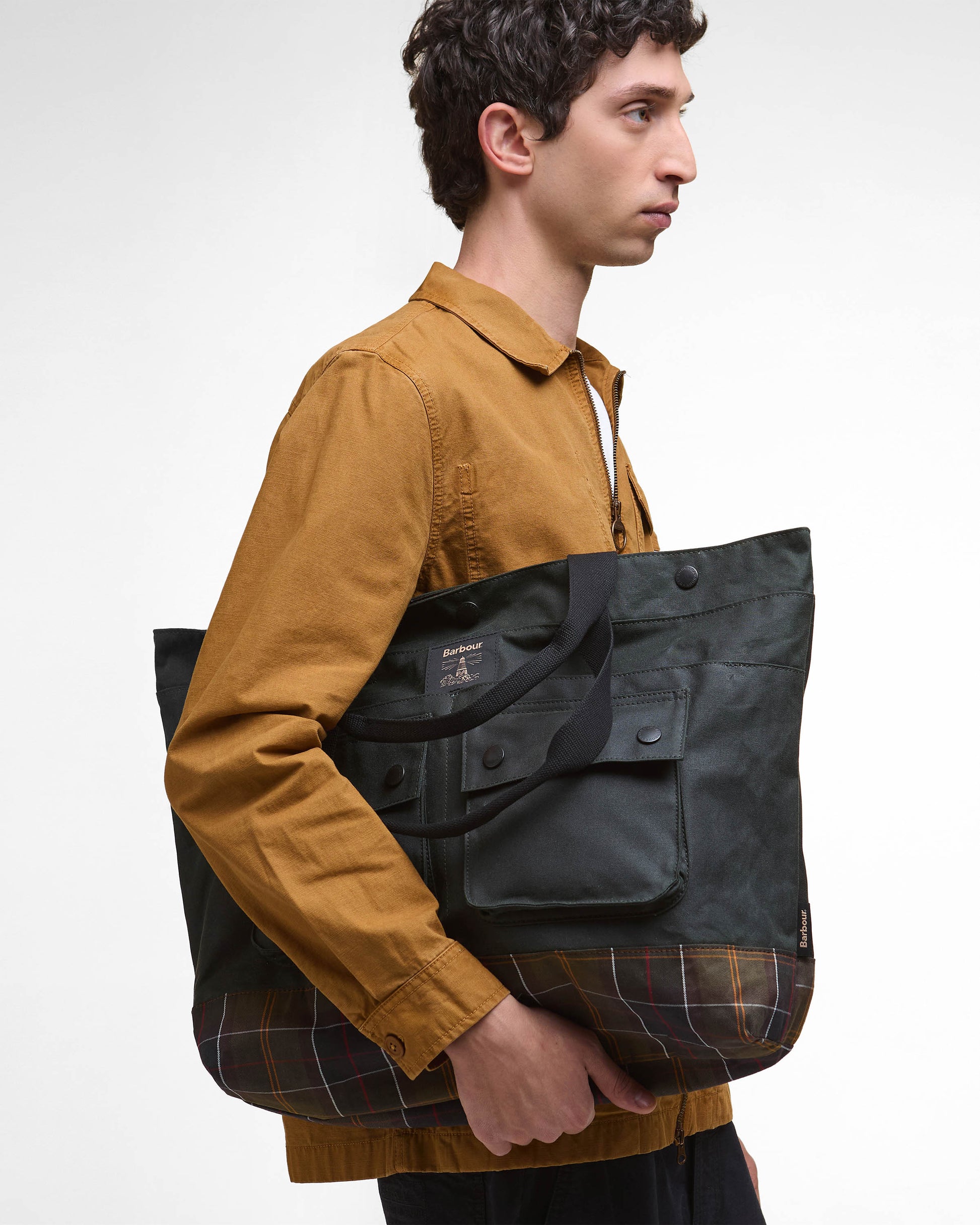 Barbour Field Wax Tote Bag - Sage/Classic | CHO | Designer Unisex Tote Bags