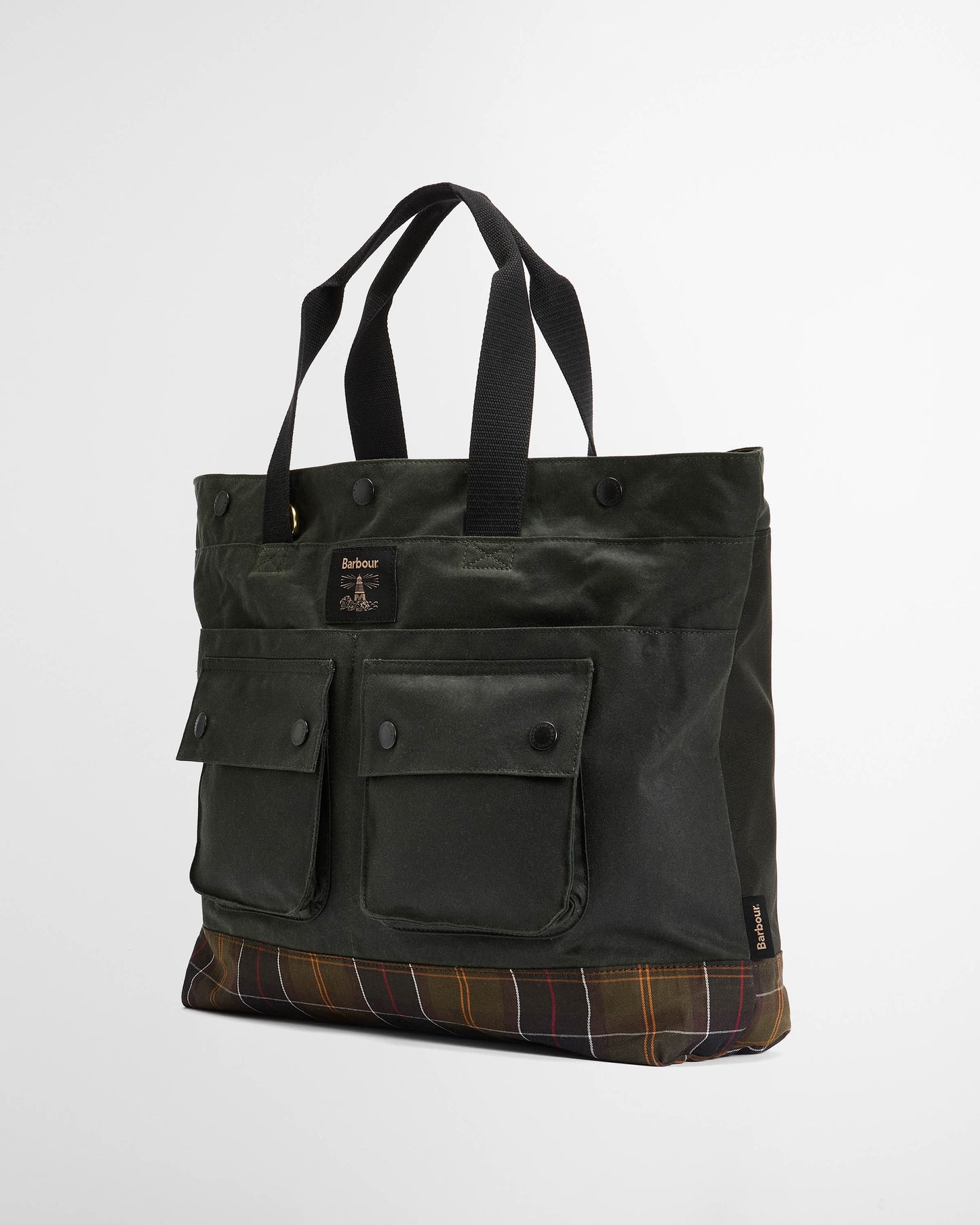 Barbour Field Wax Tote Bag - Sage/Classic | CHO | Designer Unisex Tote Bags