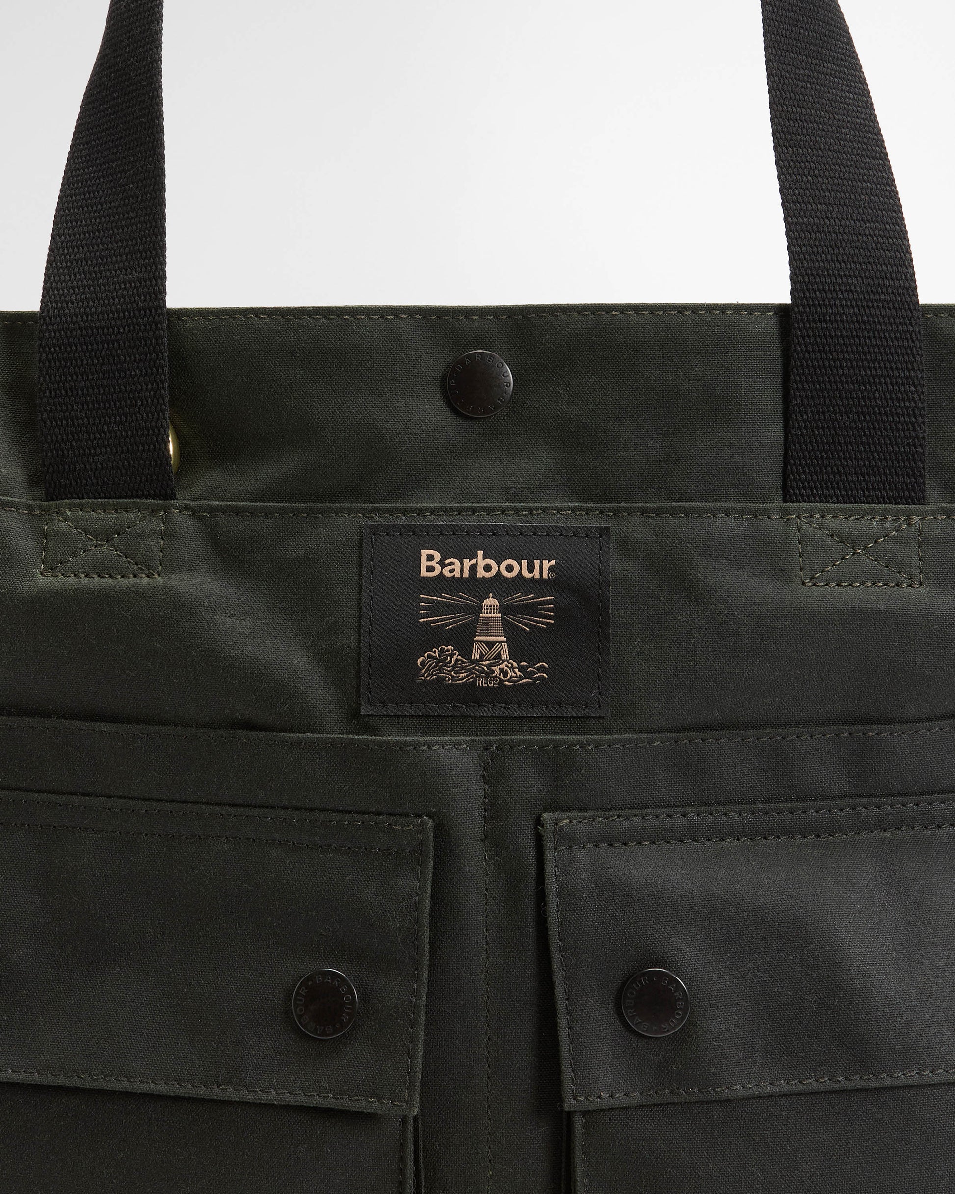 Barbour Field Wax Tote Bag - Sage/Classic | CHO | Designer Unisex Tote Bags