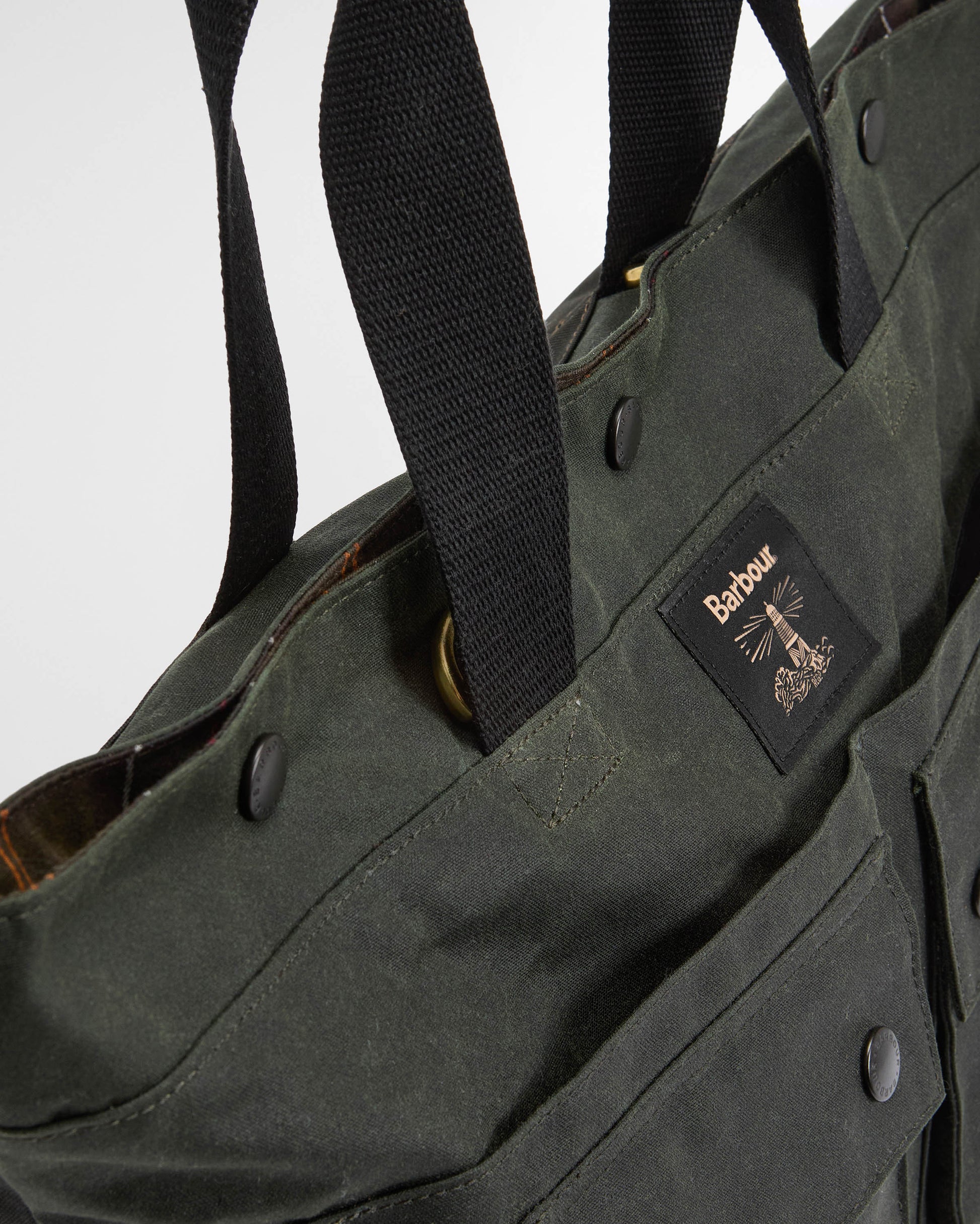 Barbour Field Wax Tote Bag - Sage/Classic | CHO | Designer Unisex Tote Bags