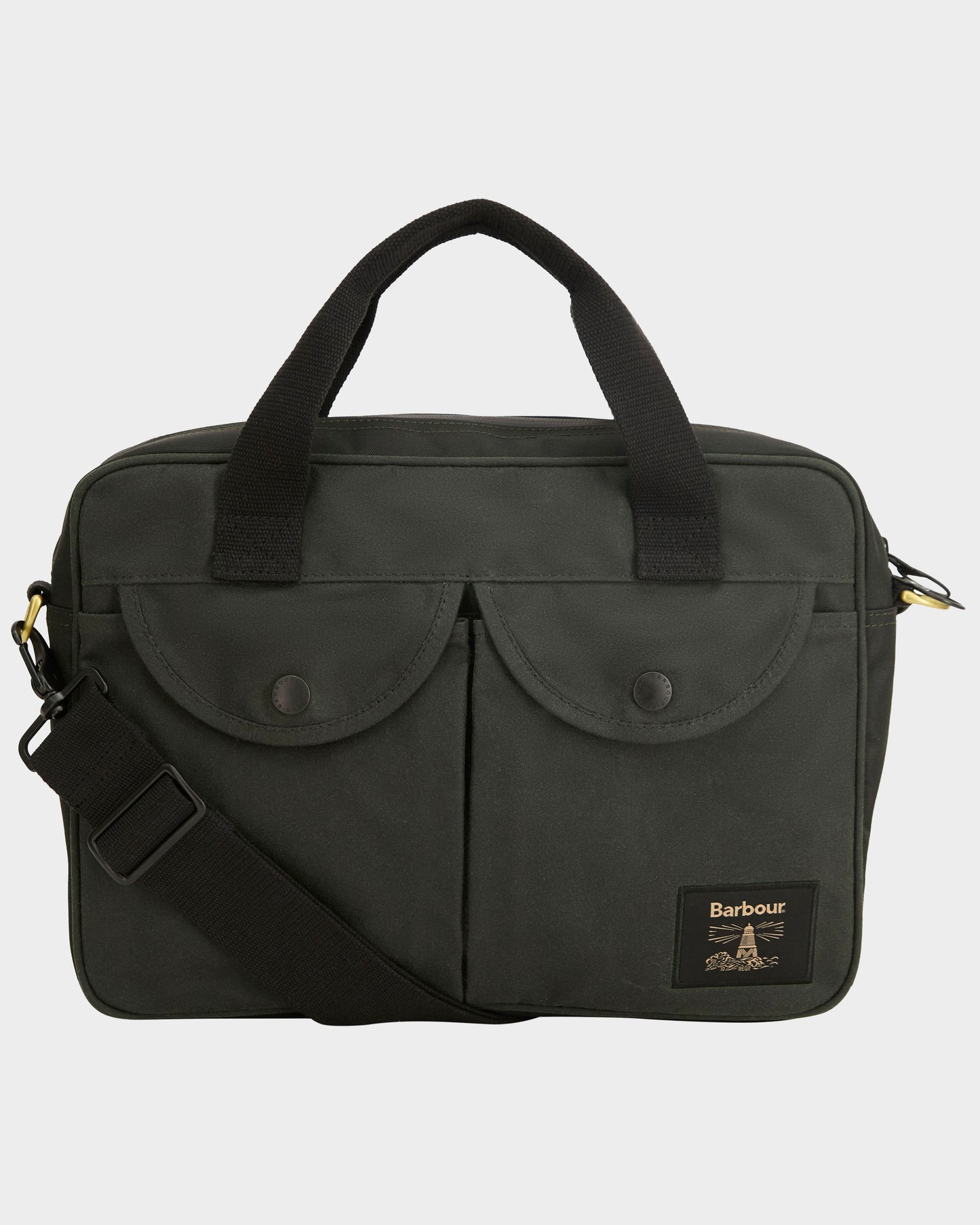 Barbour Field Wax Laptop Crossbody Bag - Sage | CHO | Designer Unisex Laptop Bags