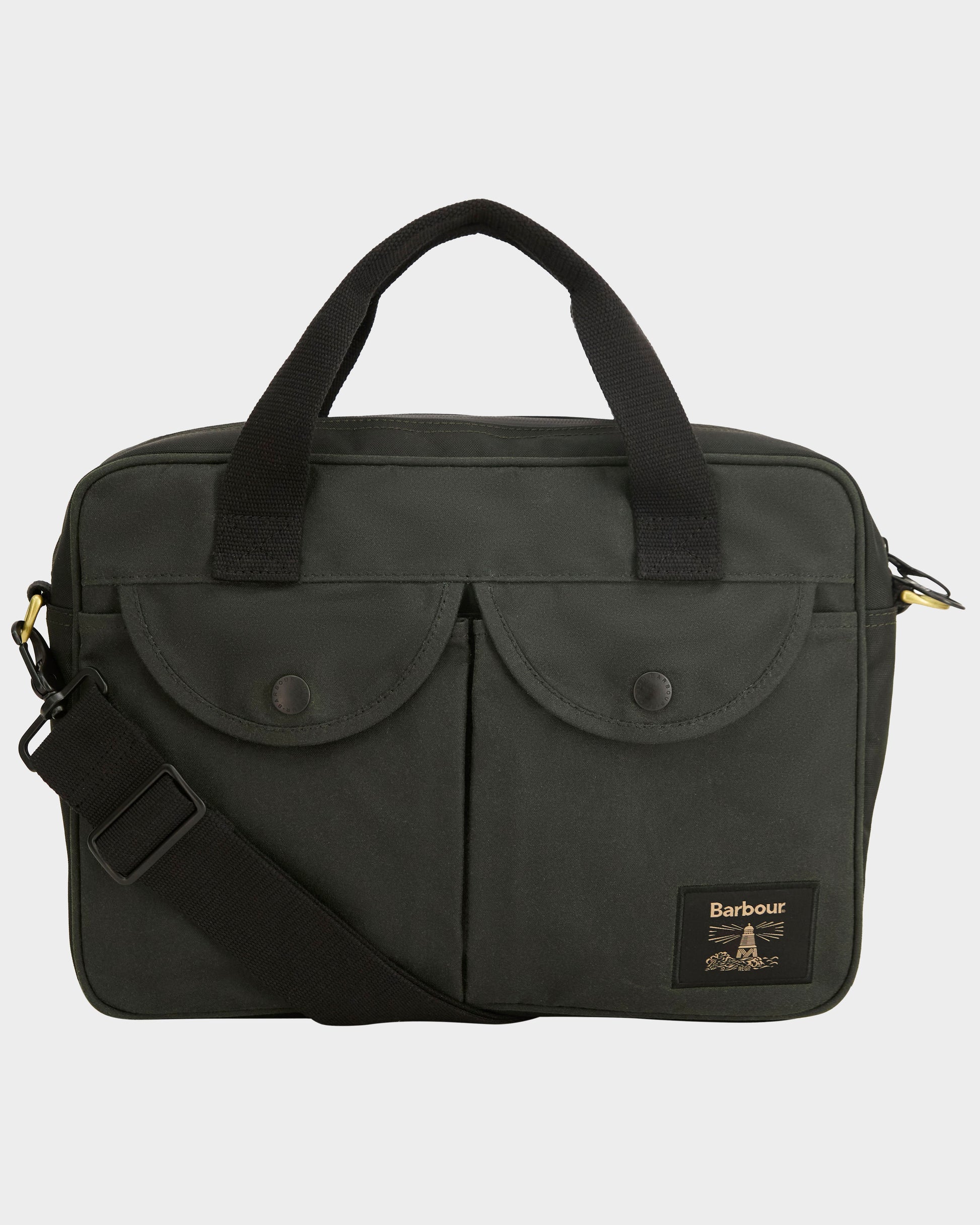 Barbour Field Wax Laptop Crossbody Bag - Sage | CHO | Designer Unisex Laptop Bags