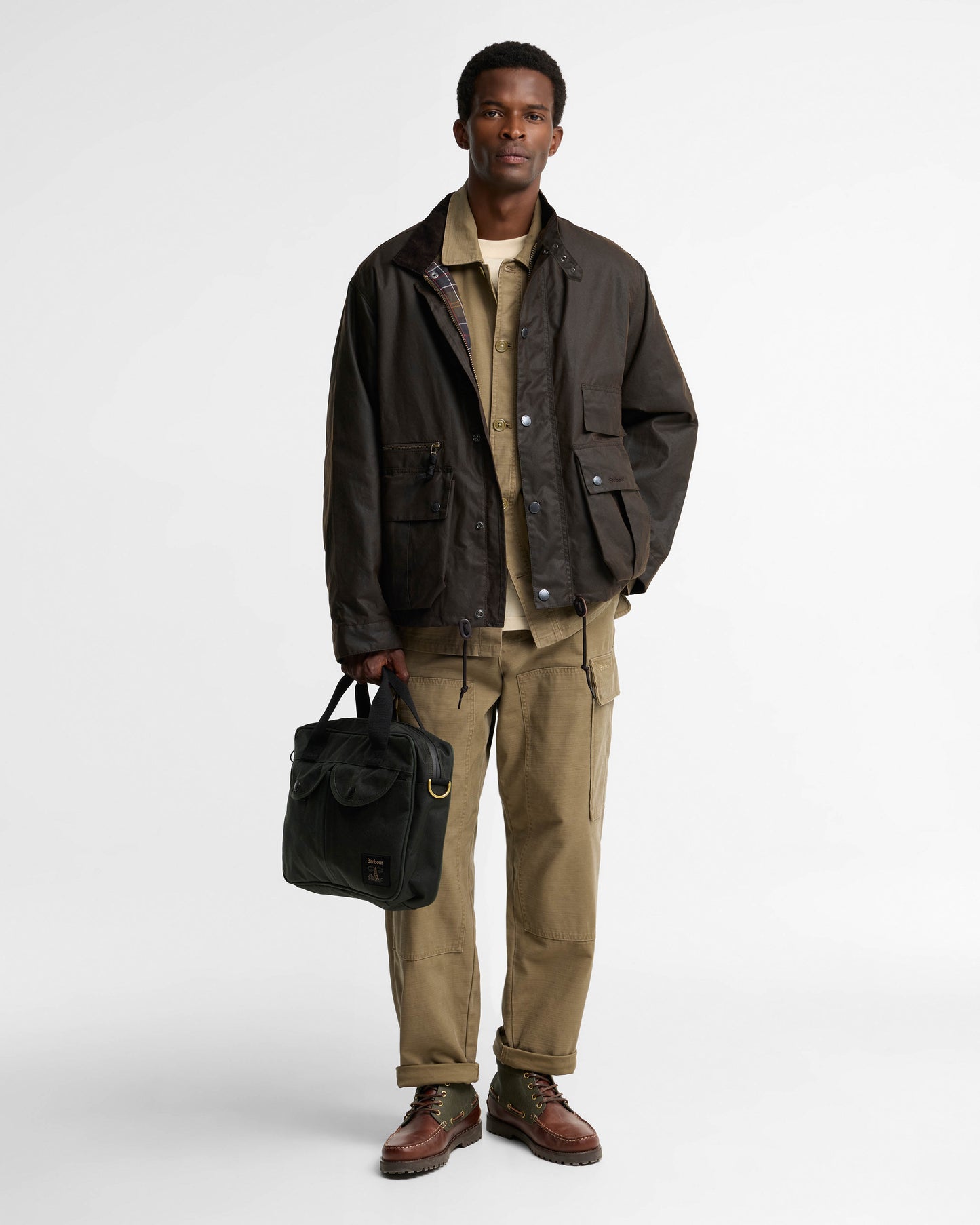 Barbour Field Wax Laptop Crossbody Bag - Sage | CHO | Designer Unisex Laptop Bags