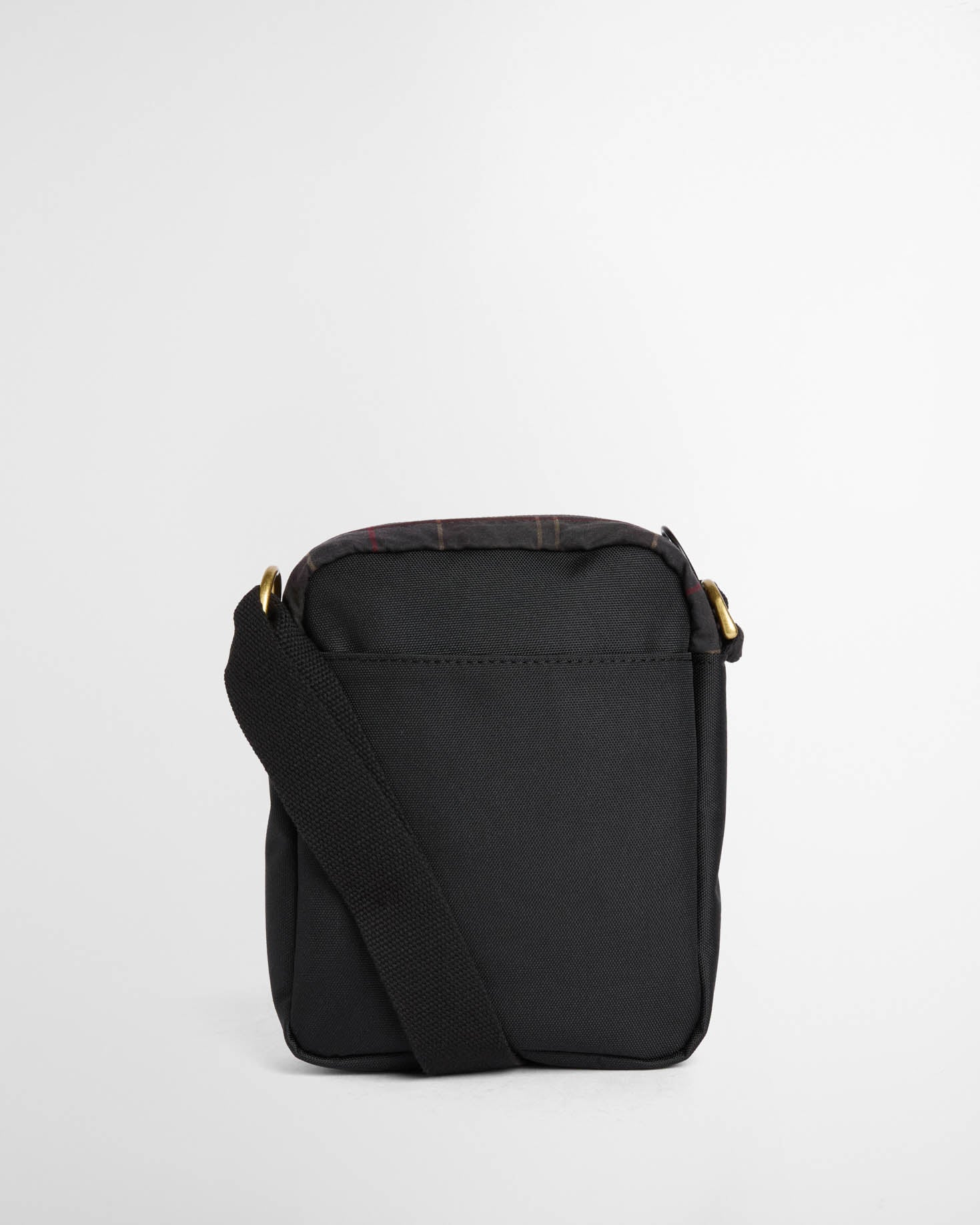 Barbour Field Tartan Wax Crossbody Bag - Dark Classic Tartan, back.