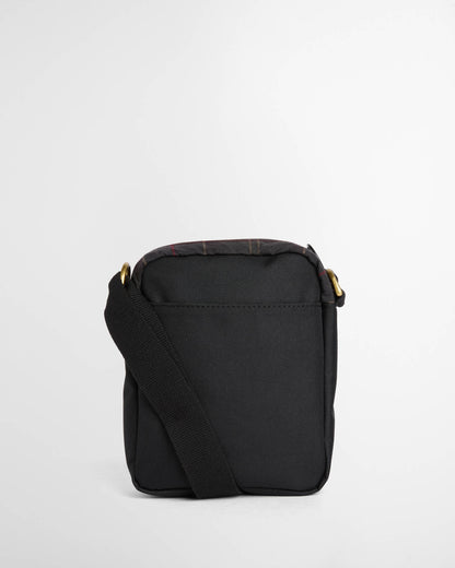 Barbour Field Tartan Wax Crossbody Bag - Dark Classic Tartan, back.
