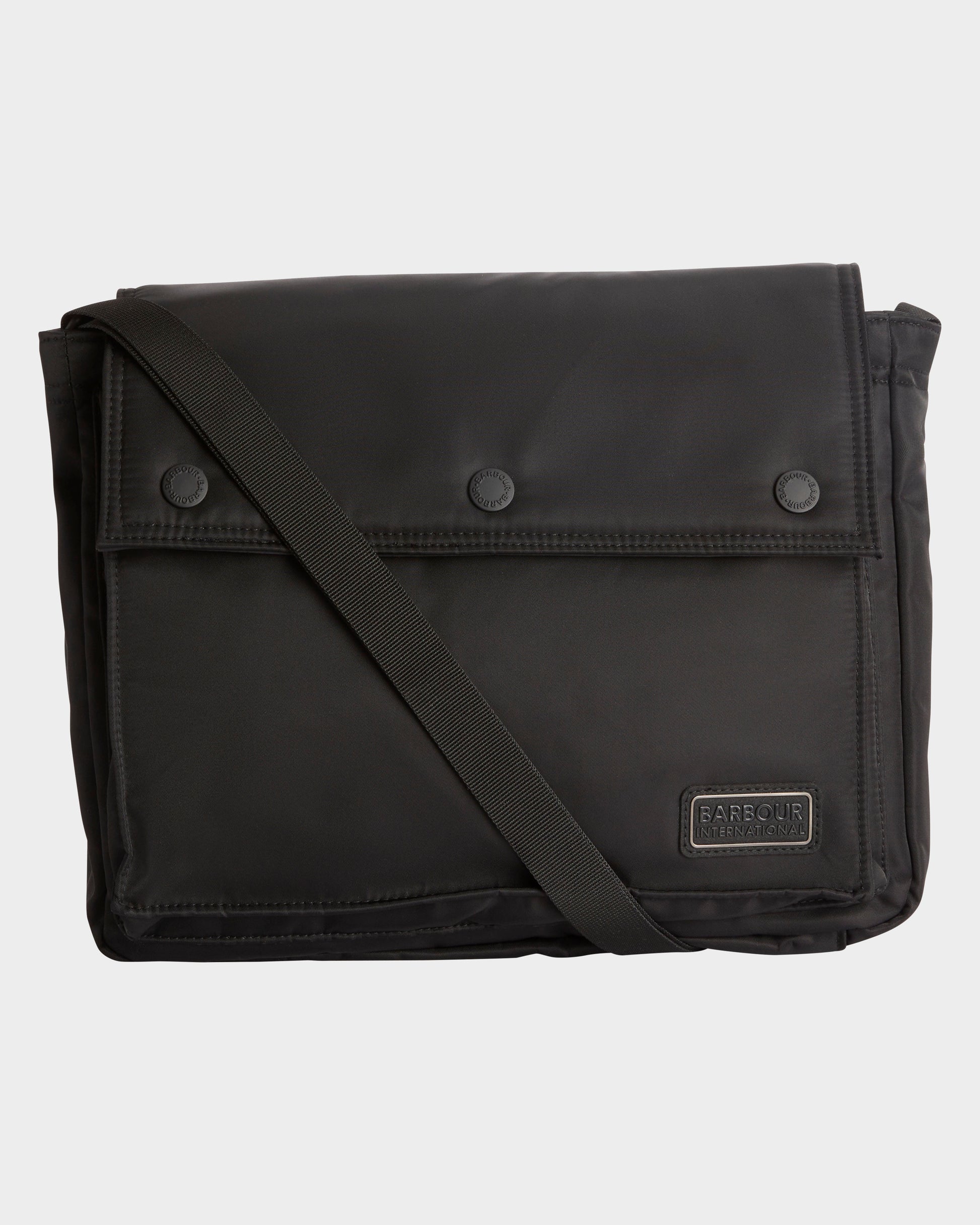 Barbour International Daleson Messenger Crossbody Bag - Black | CHO | Designer Unisex Cross Body Bags