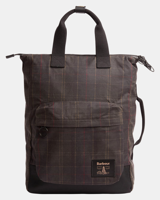 Barbour Field Tartan Wax Backpack - Dark Classic Tartan | CHO | Designer Unisex Backpacks