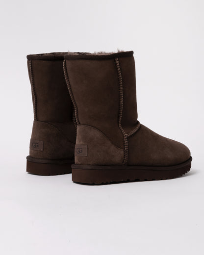 Studio photograph showing back of UGG Classic Short II Womens Boots in Dusted Cocoa