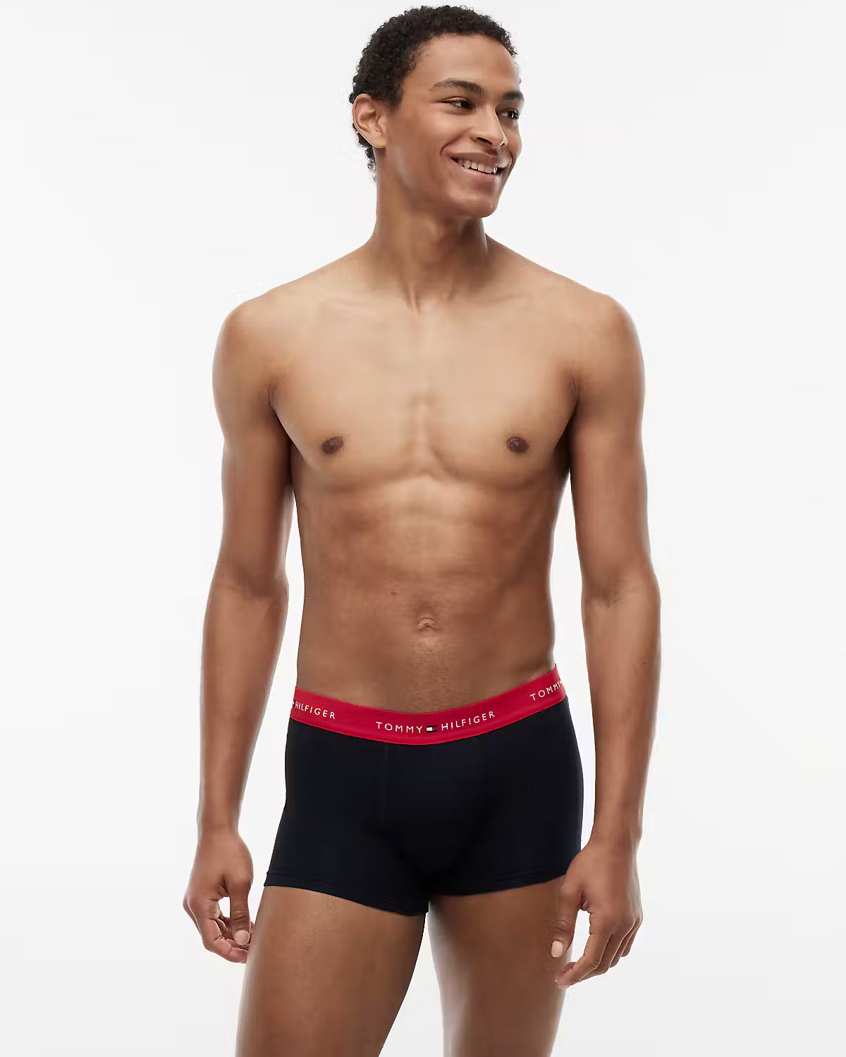 Tommy Hilfiger 3 - Pack Logo Waistband Mens Trunks - Primary Red/White/Desert Sky | CHO | Designer Mens Underwear