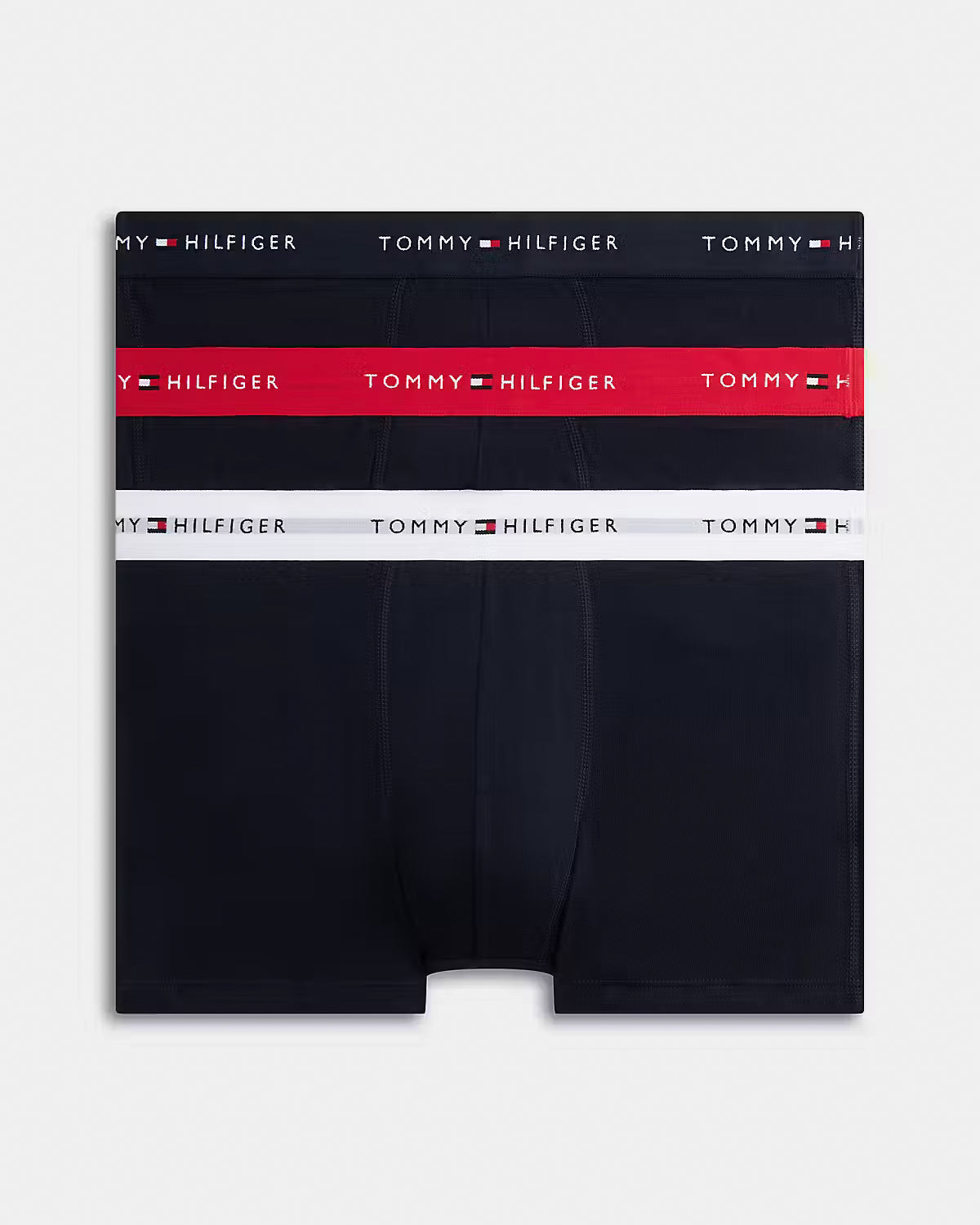 Tommy Hilfiger 3 - Pack Logo Waistband Mens Trunks - Primary Red/White/Desert Sky | CHO | Designer Mens Underwear