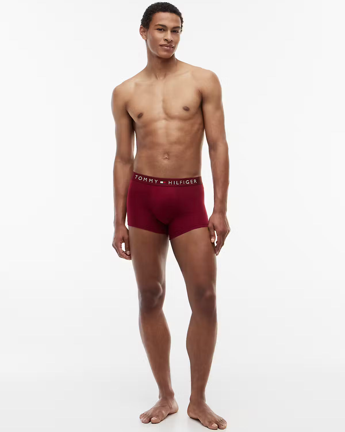 Tommy Hilfiger 3 Pack Waistband Mens Trunks - Desert Sky/White/Rouge  | CHO | Designer Mens Underwear