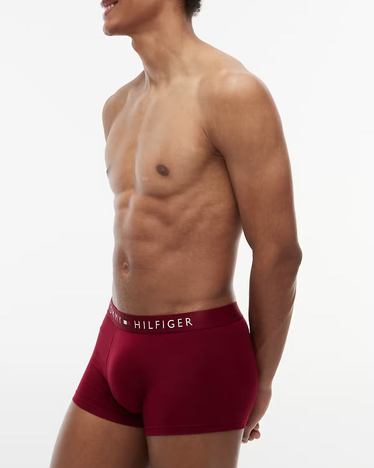 Tommy Hilfiger 3 Pack Waistband Mens Trunks - Desert Sky/White/Rouge  | CHO | Designer Mens Underwear