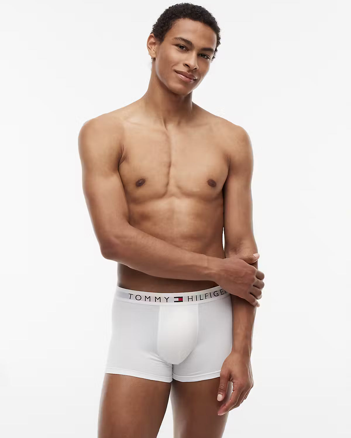 Tommy Hilfiger 3 Pack Waistband Mens Trunks - Desert Sky/White/Rouge  | CHO | Designer Mens Underwear