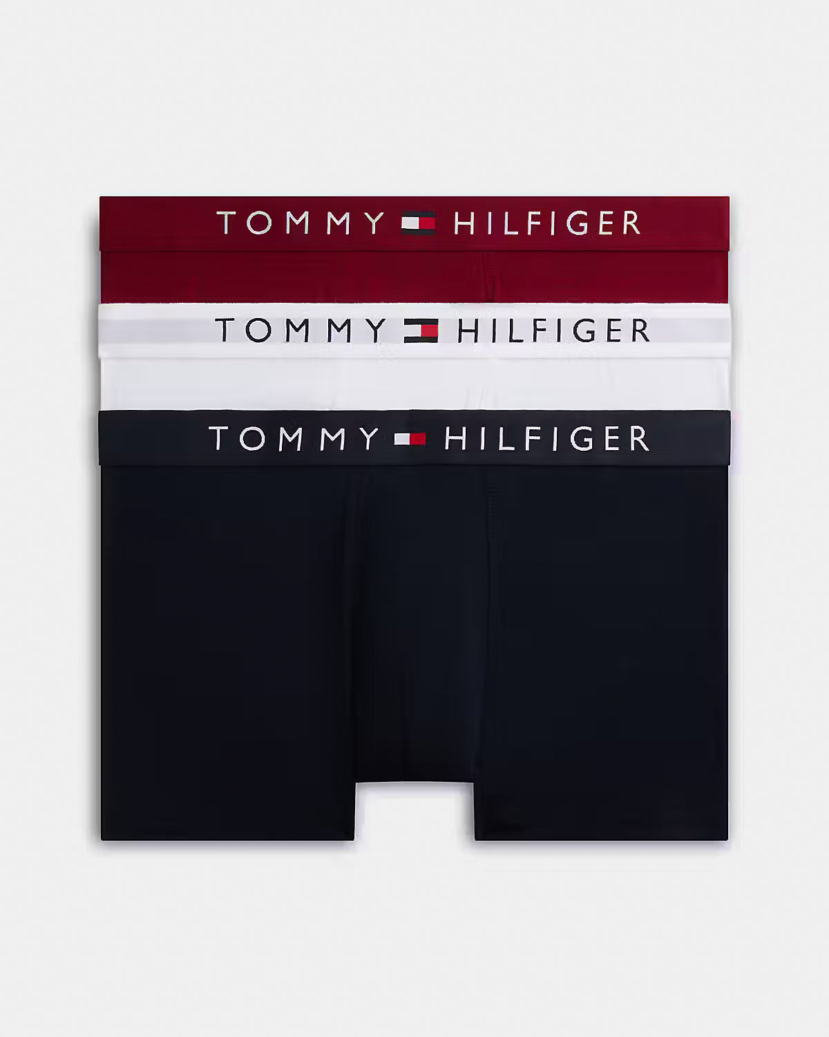 Tommy Hilfiger 3 Pack Waistband Mens Trunks - Desert Sky/White/Rouge  | CHO | Designer Mens Underwear
