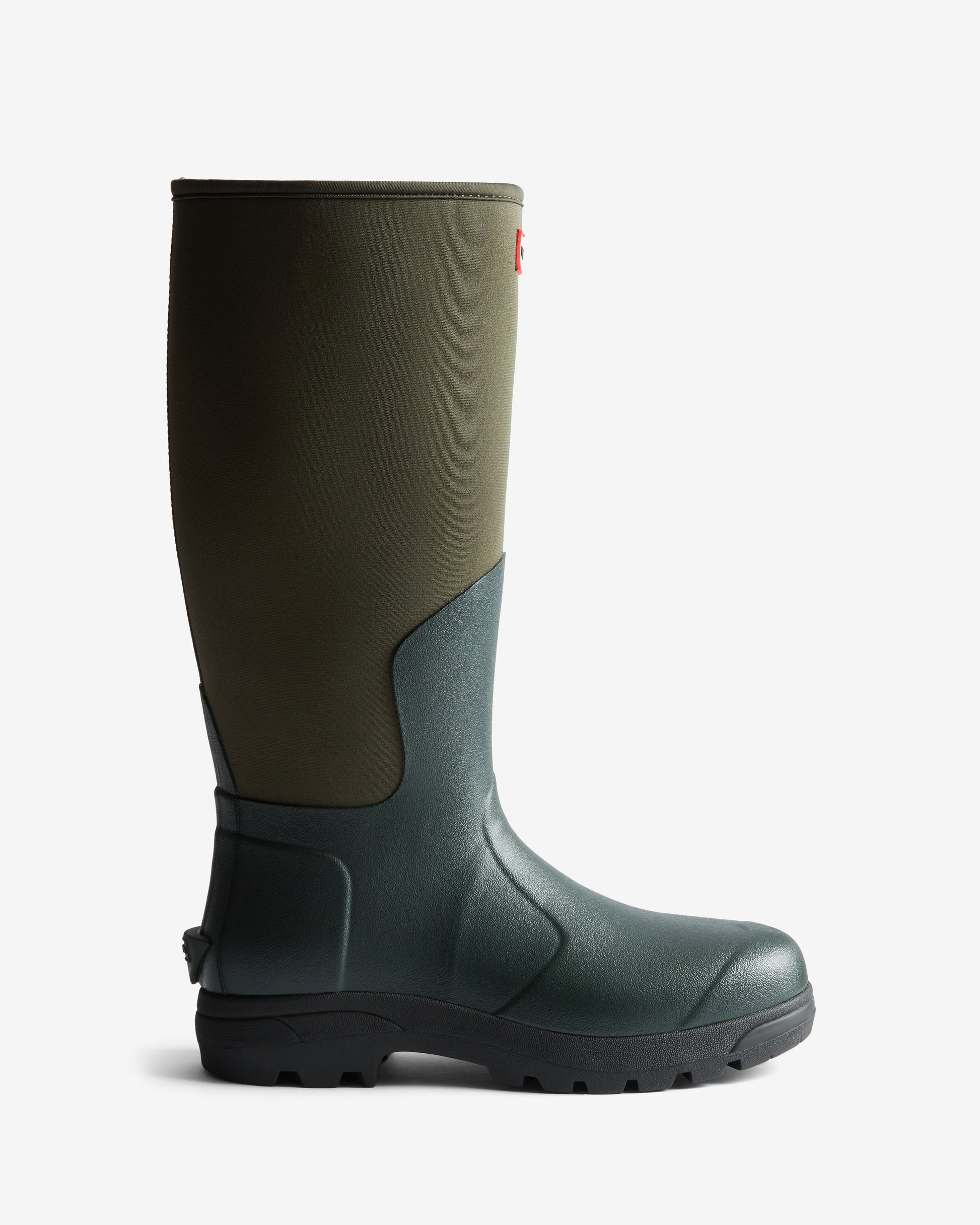 Hunter Unisex Balmoral Neoprene Tall Boot - Dark Olive/Black | CHO | Designer Unisex Tall Wellies