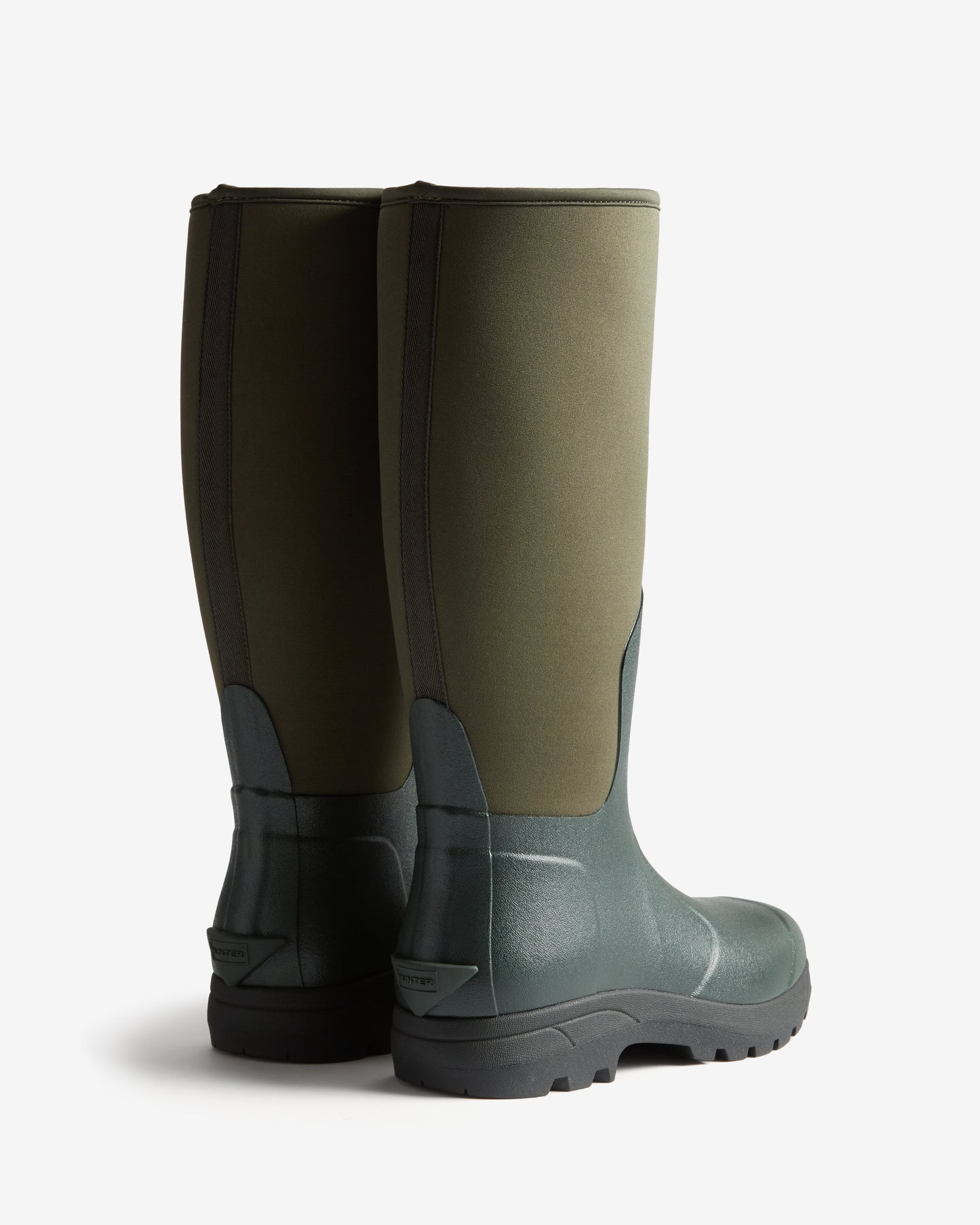 Hunter Unisex Balmoral Neoprene Tall Boot - Dark Olive/Black | CHO | Designer Unisex Tall Wellies