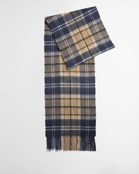 Barbour Merino Cashmere Tartan Scarf - Birchwood Dress Tartan, folded.