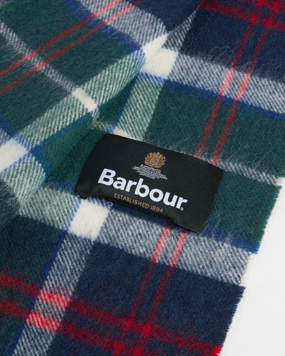 Barbour Merino Cashmere Tartan Scarf - Evergreen Tartan | CHO | Designer Unisex Scarves
