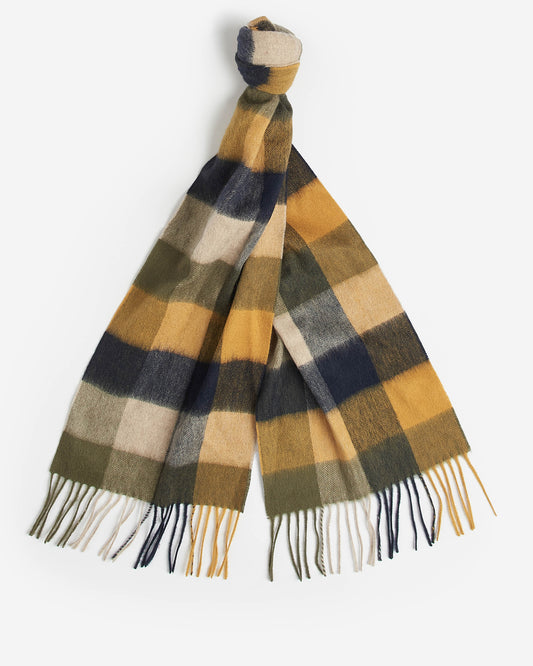 Barbour Large Tattersall Lambswool Scarf - Forest Mist
