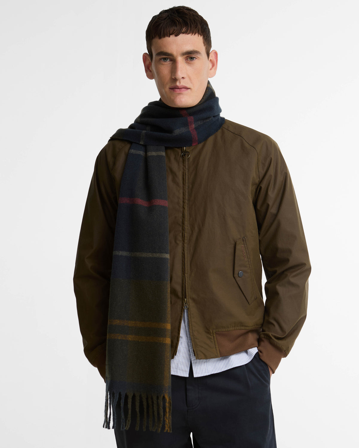 Barbour Yorklane Tartan Scarf - Shadow Classic Tartan | CHO | Designer Unisex Scarves
