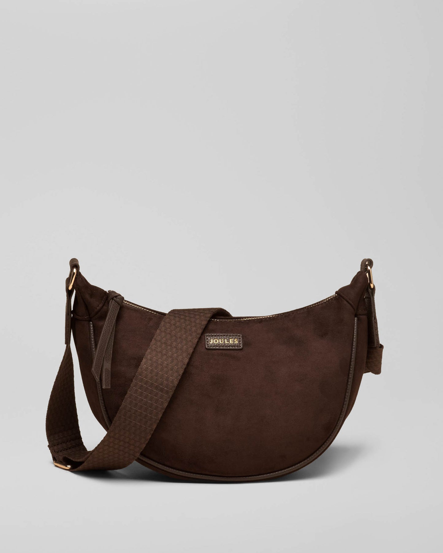Joules Jade Womens Half Moon Bag - Chocolate Brown, strap down