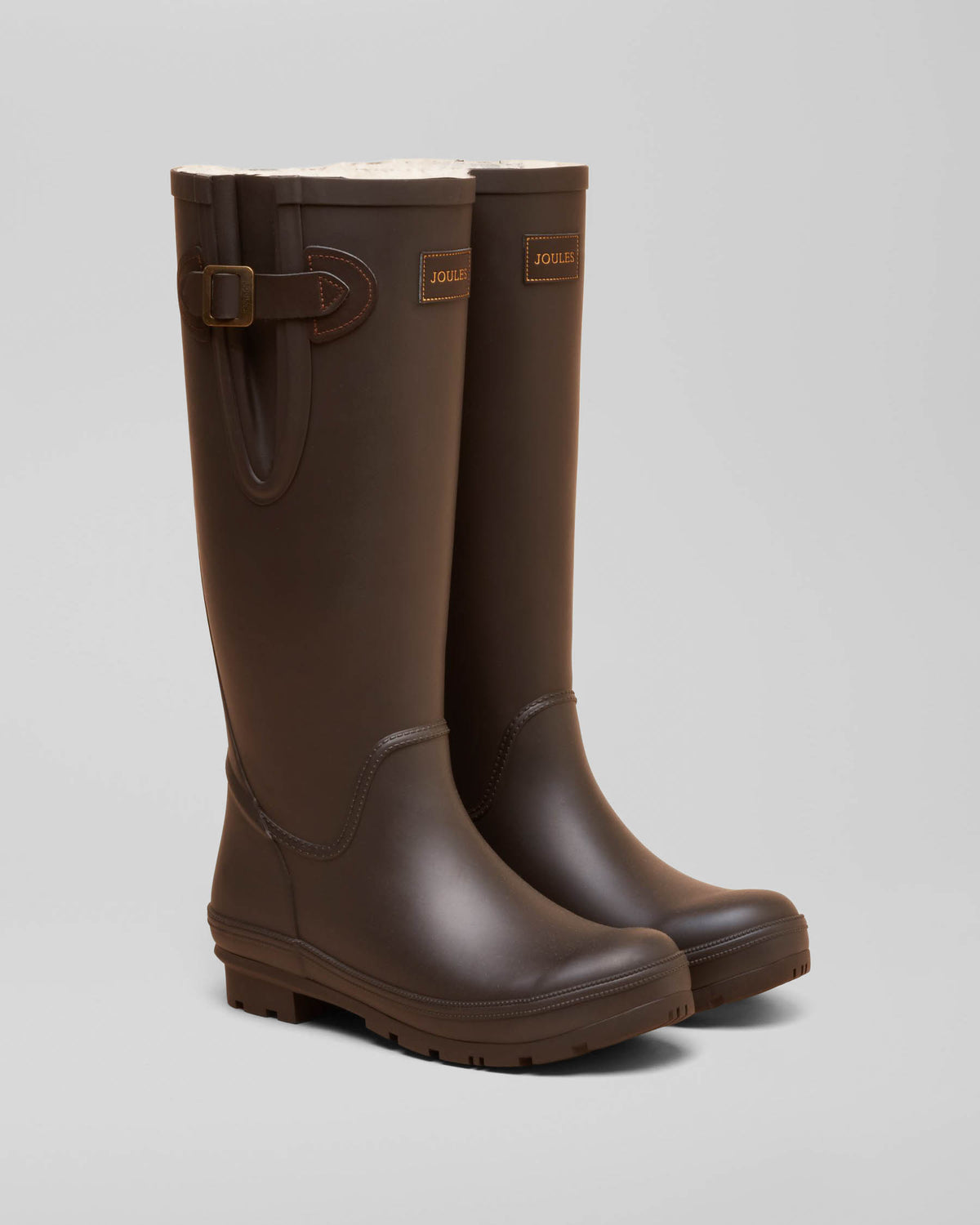 Joules Houghton Womens Fur Lined Adjustable Wellies - Brown