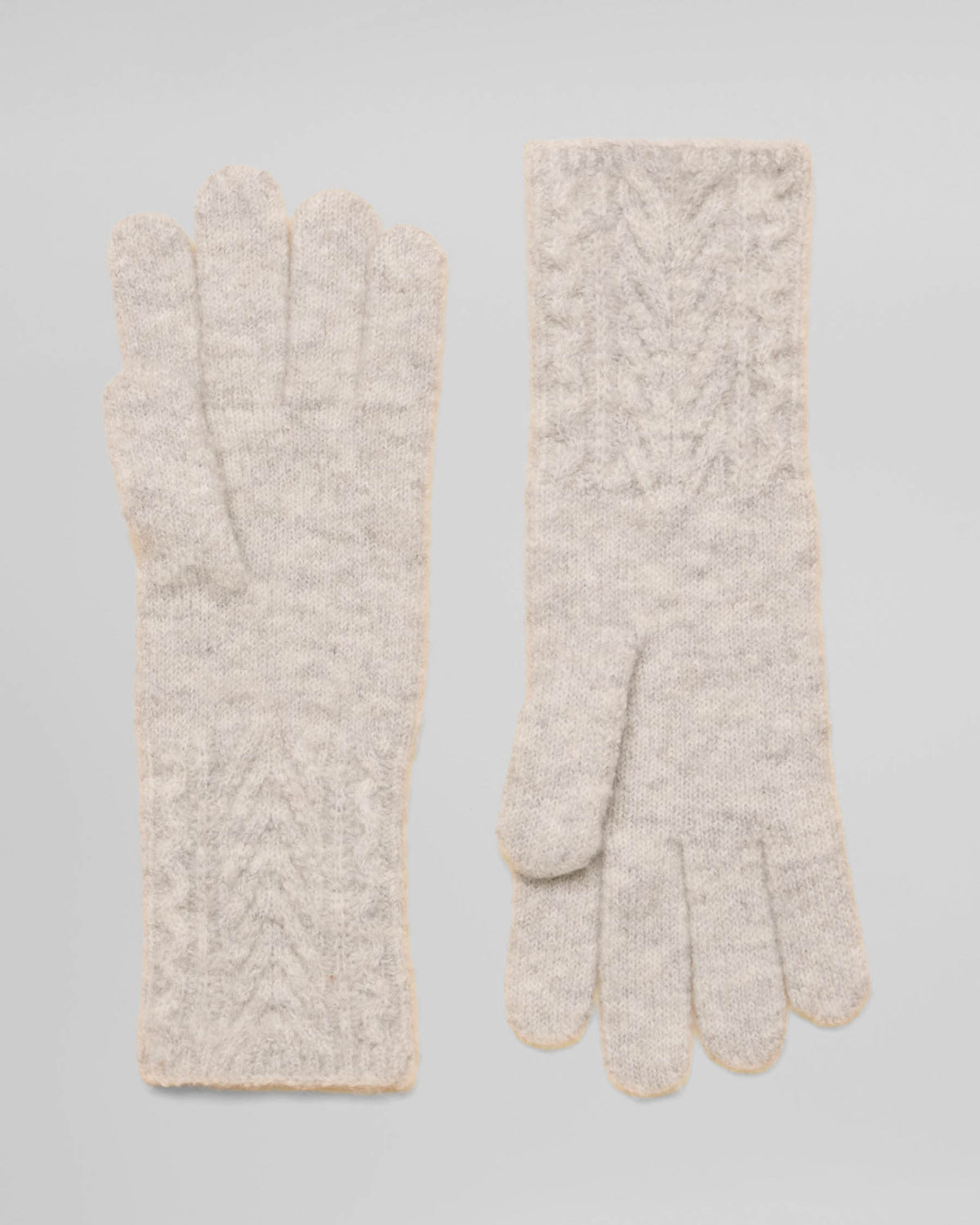 Joules Womens Cable Knit Gloves - Grey