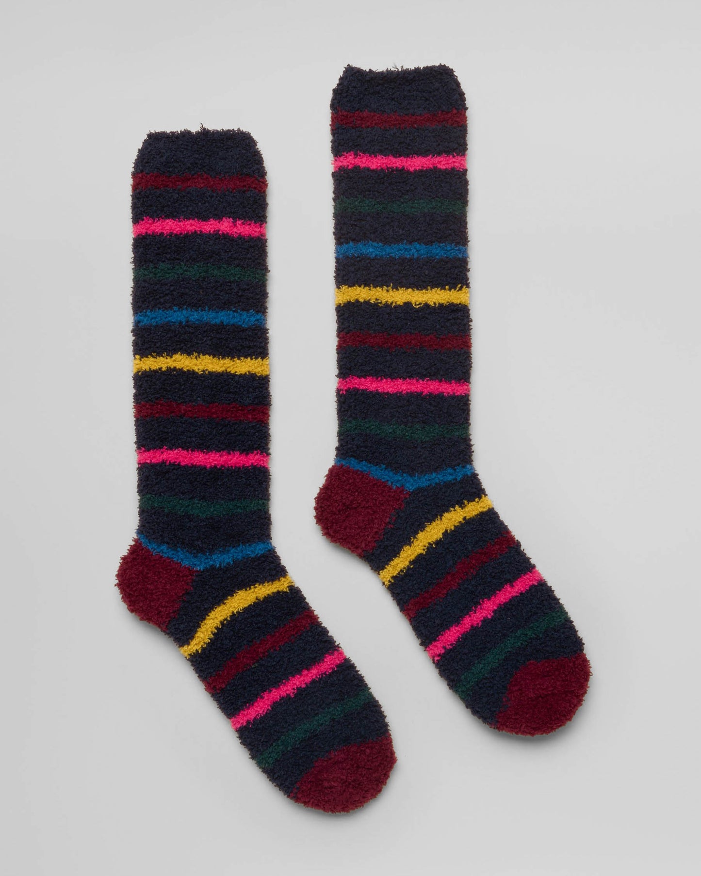 Joules Fluffy Womens Socks - Navy Multi Stripe