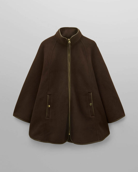 Joules Womens Fleece Cape - Chocolate Brown | CHO | Designer Womens Capes