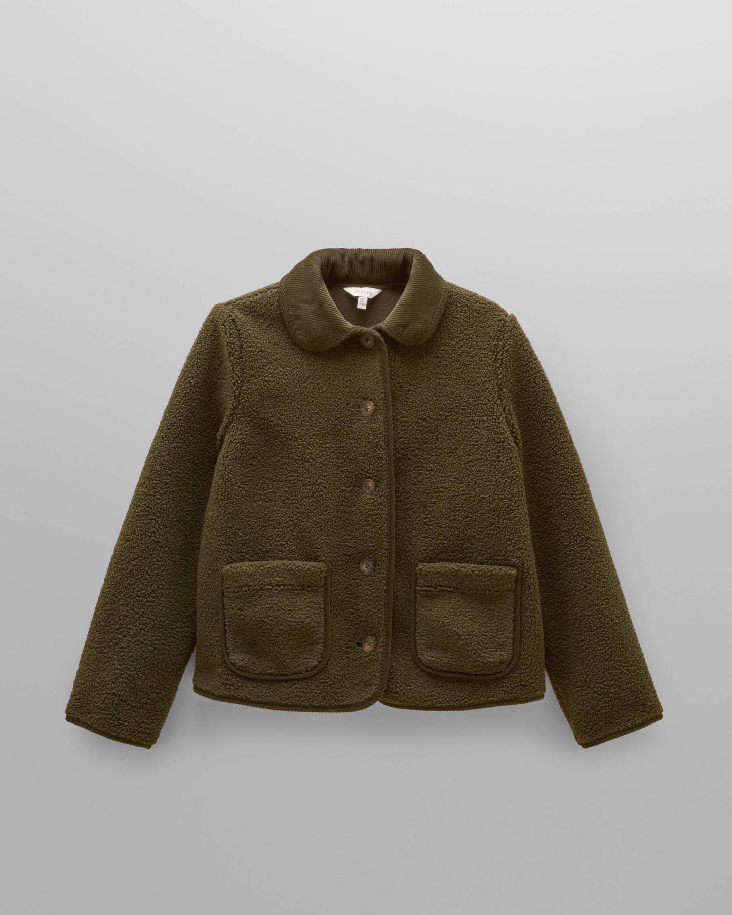 Joules Sadie Short Womens Fleece Jacket - Khaki Green