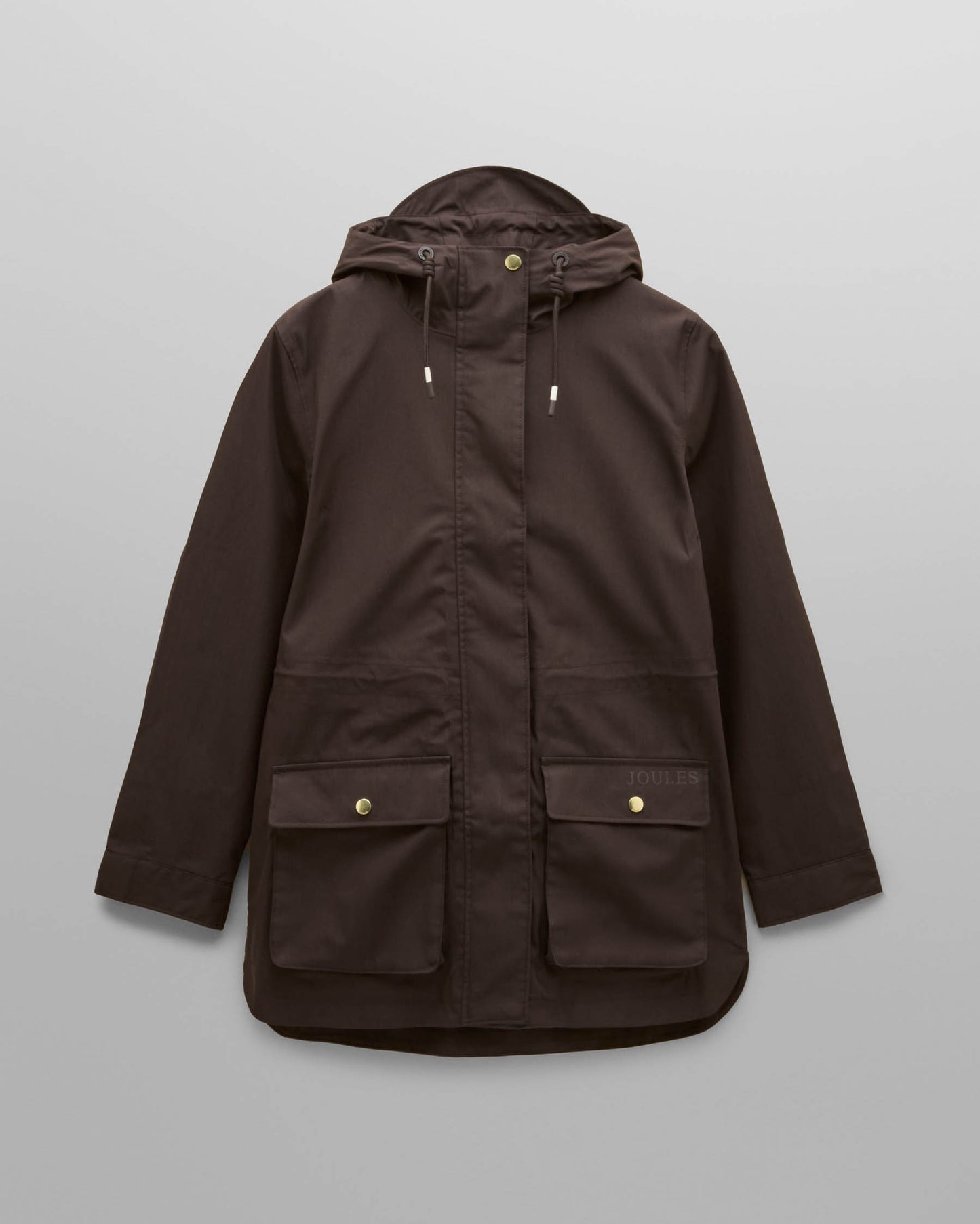 Joules Portwell Womens Raincoat - Chocolate Brown | CHO | Designer Womens Rain Coats