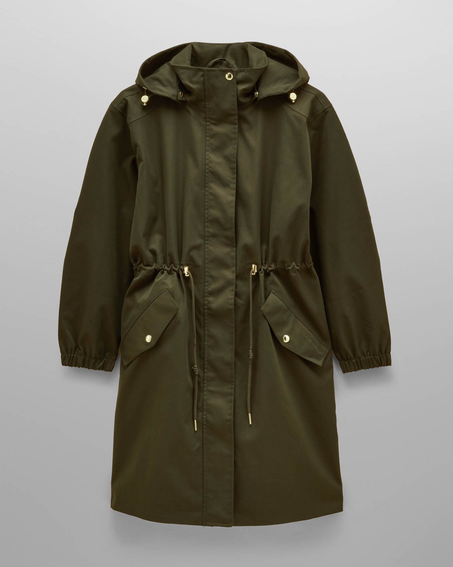 Joules Stormwell Womens Hooded Longline Raincoat - Green