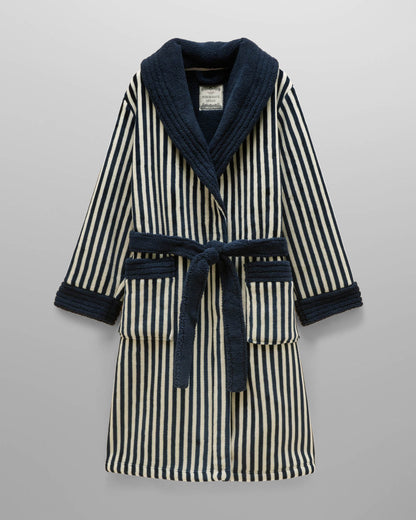 Joules Matilda Womens Dressing Gown - Navy/Cream Stripe | CHO | Designer Womens Dressing Gowns