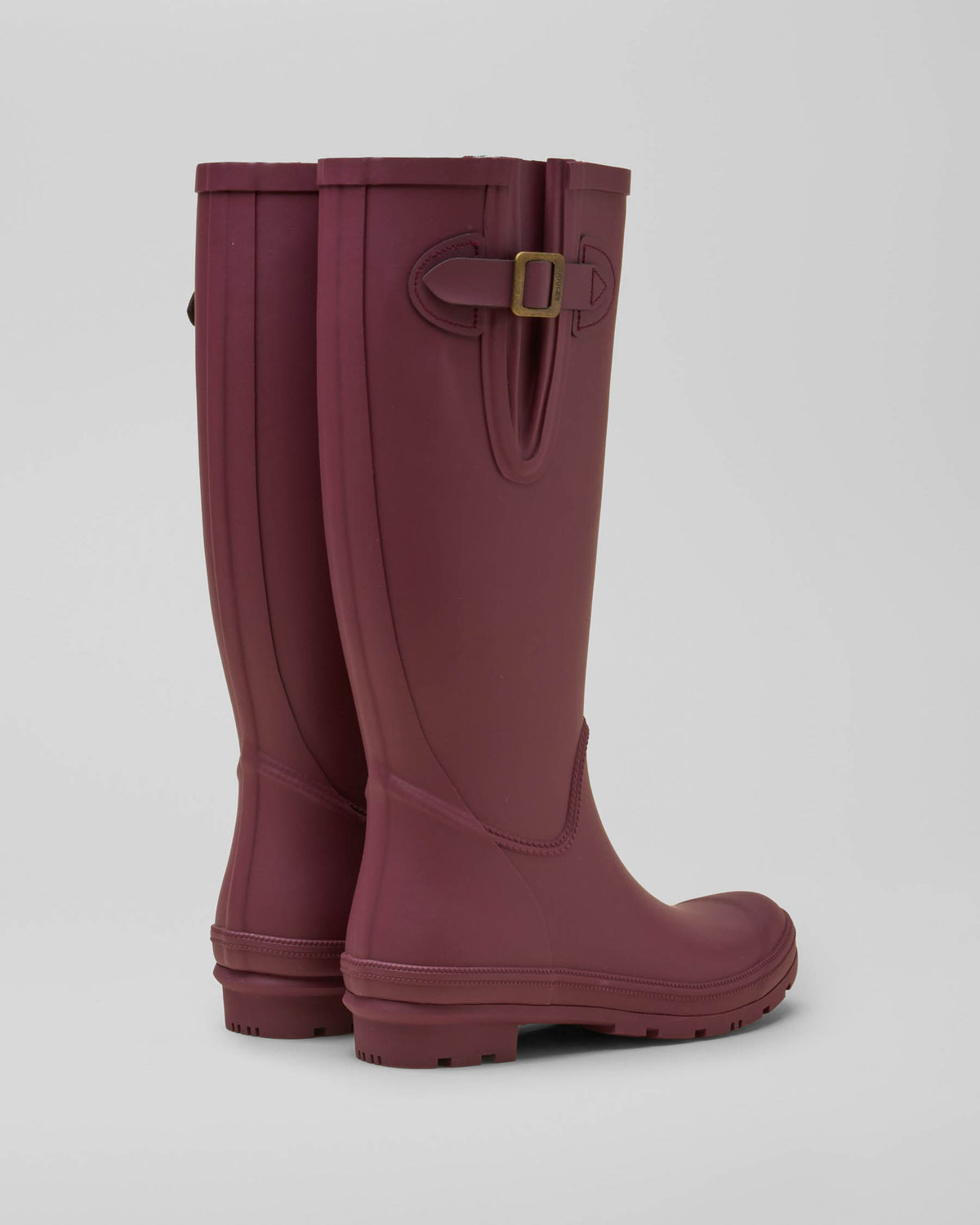 Joules Houghton Womens Adjustable Tall Wellies - Berry Red pair, back
