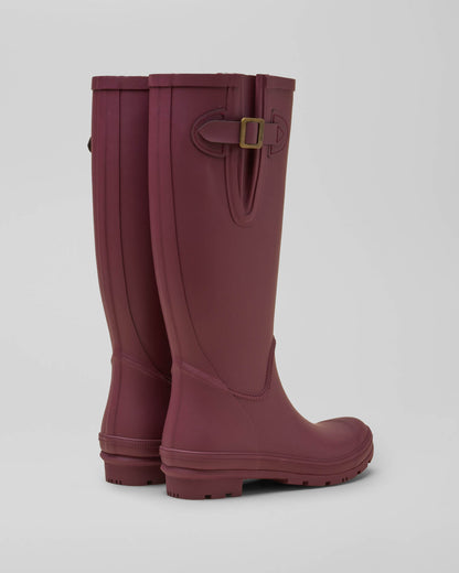 Joules Houghton Womens Adjustable Tall Wellies - Berry Red pair, back