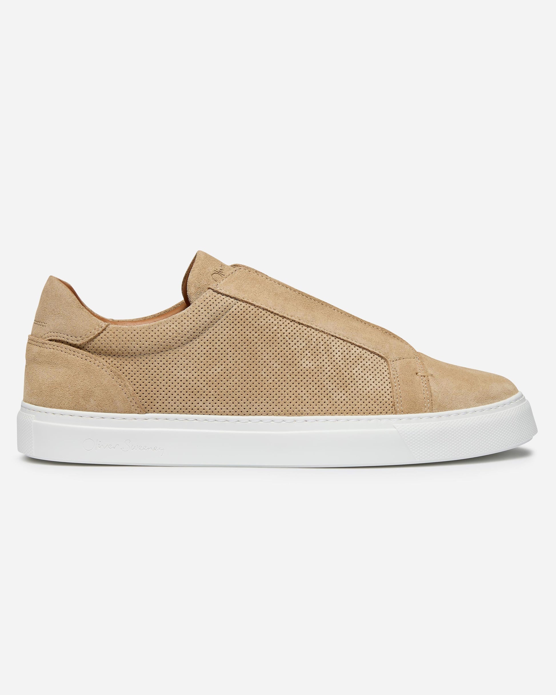 Oliver Sweeney Valezim Suede Mens Slip-On Trainers - Sand | CHO | Designer Mens Trainers
