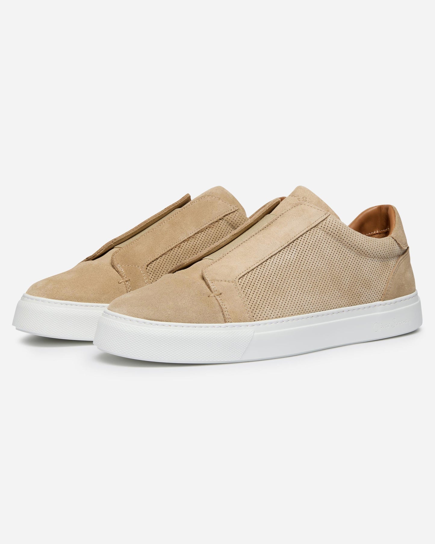 Oliver Sweeney Valezim Suede Mens Slip-On Trainers - Sand | CHO | Designer Mens Trainers