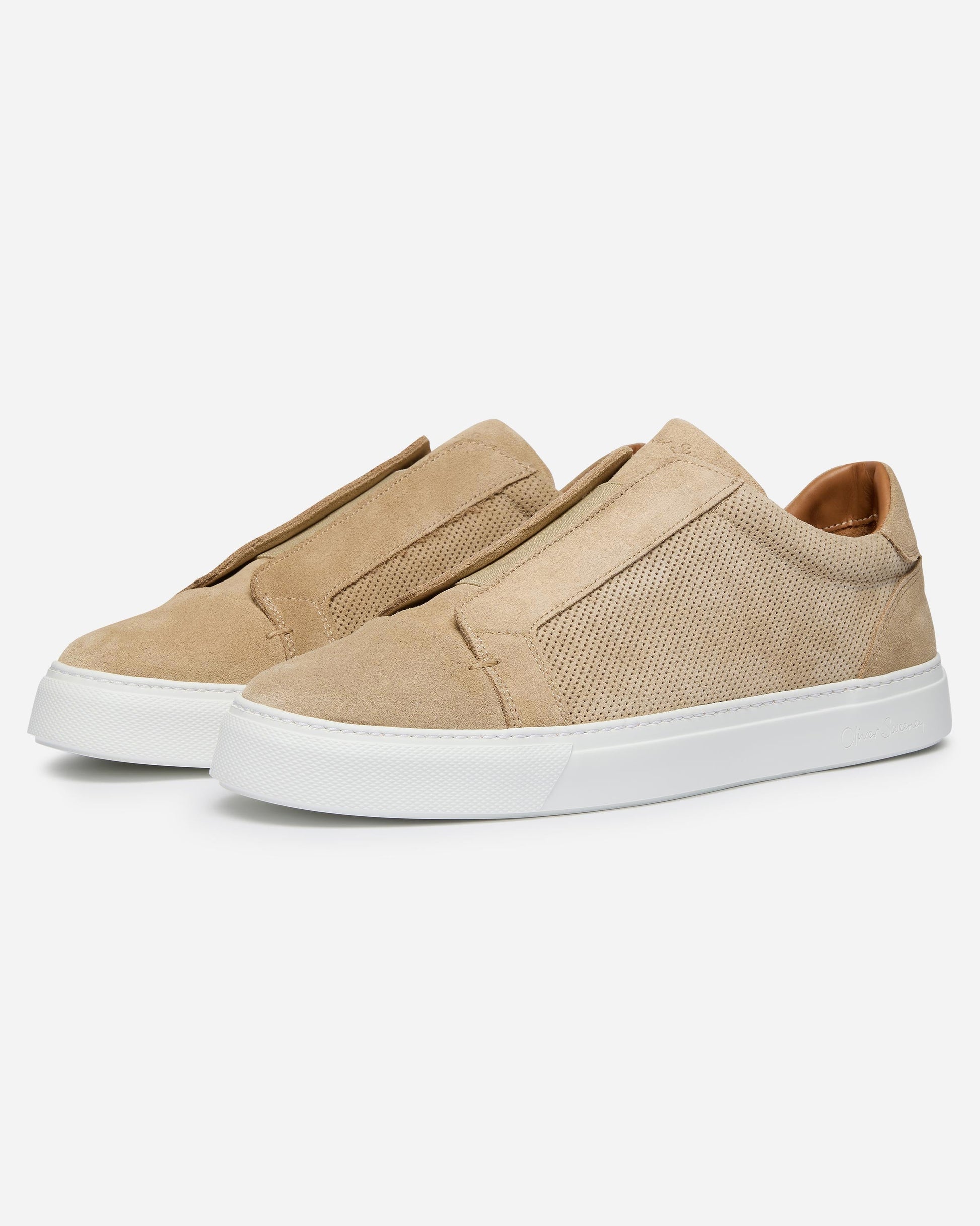 Oliver Sweeney Valezim Suede Mens Slip-On Trainers - Sand | CHO | Designer Mens Trainers