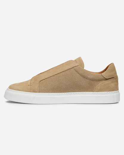 Oliver Sweeney Valezim Suede Mens Slip-On Trainers - Sand | CHO | Designer Mens Trainers