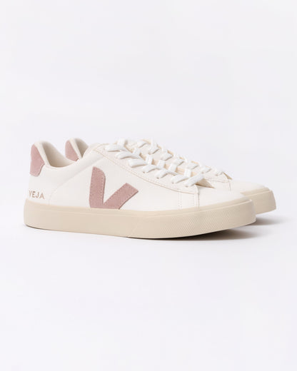 Veja Campo Leather Womens Trainers - White/Babe