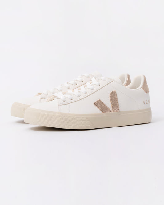 Veja Campo Leather Womens Trainers - White/Platine