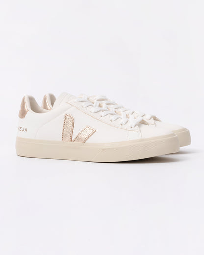 Veja Campo Leather Womens Trainers - White/Platine